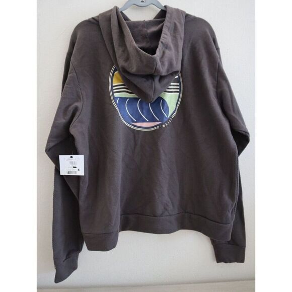 O'Neill HO9410017M Women Sz XL Gray Pullover Drawstring Beach Hoodie Sweatshirt - Picture 2 of 6
